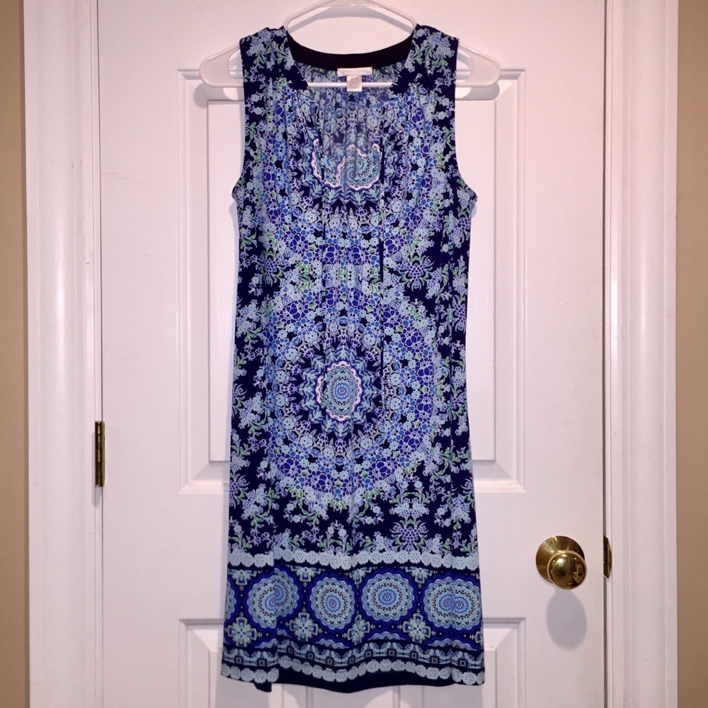 EUC Sleeveless, Medallion Print Dress